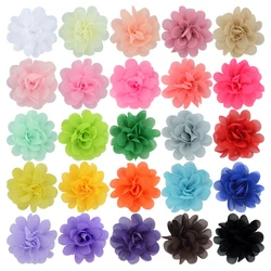 20pcs/lot 2inch Satin Chiffon Flower DIY Accessories for Hair Fabric Flowers Hair Accessory Head Wrap Handmade Flower
