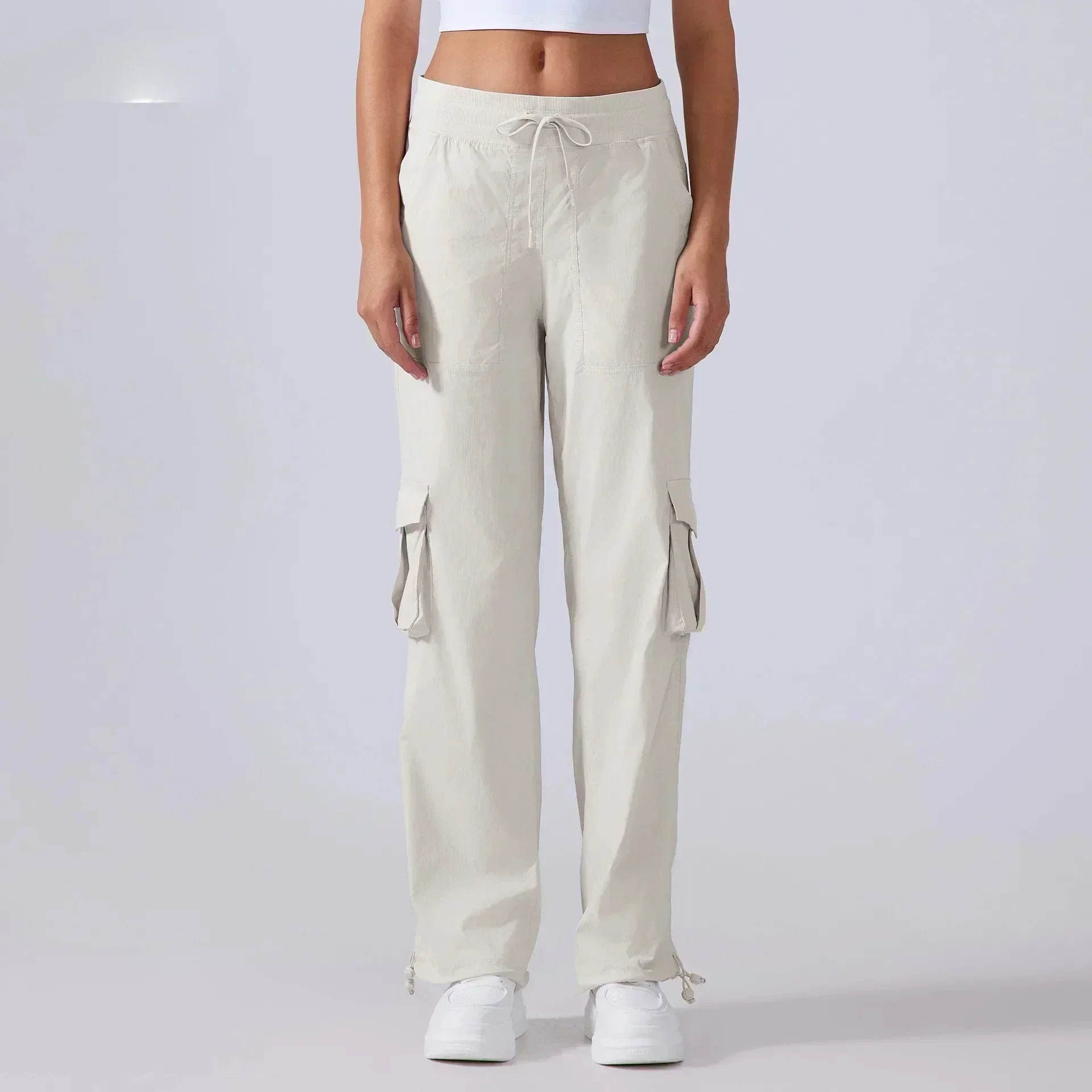 

Lemon Women Dance Studio Gym loose full length Pants Wide Leg Pants Workout Running Exercise Trousers With Pockets