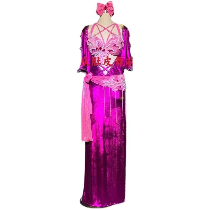 Customized Belly Dance Costumes Performance Robe Saidi Balady Shaabi Belly Dancing Bra Dress Lesson Wear Team Clothes Women Belt