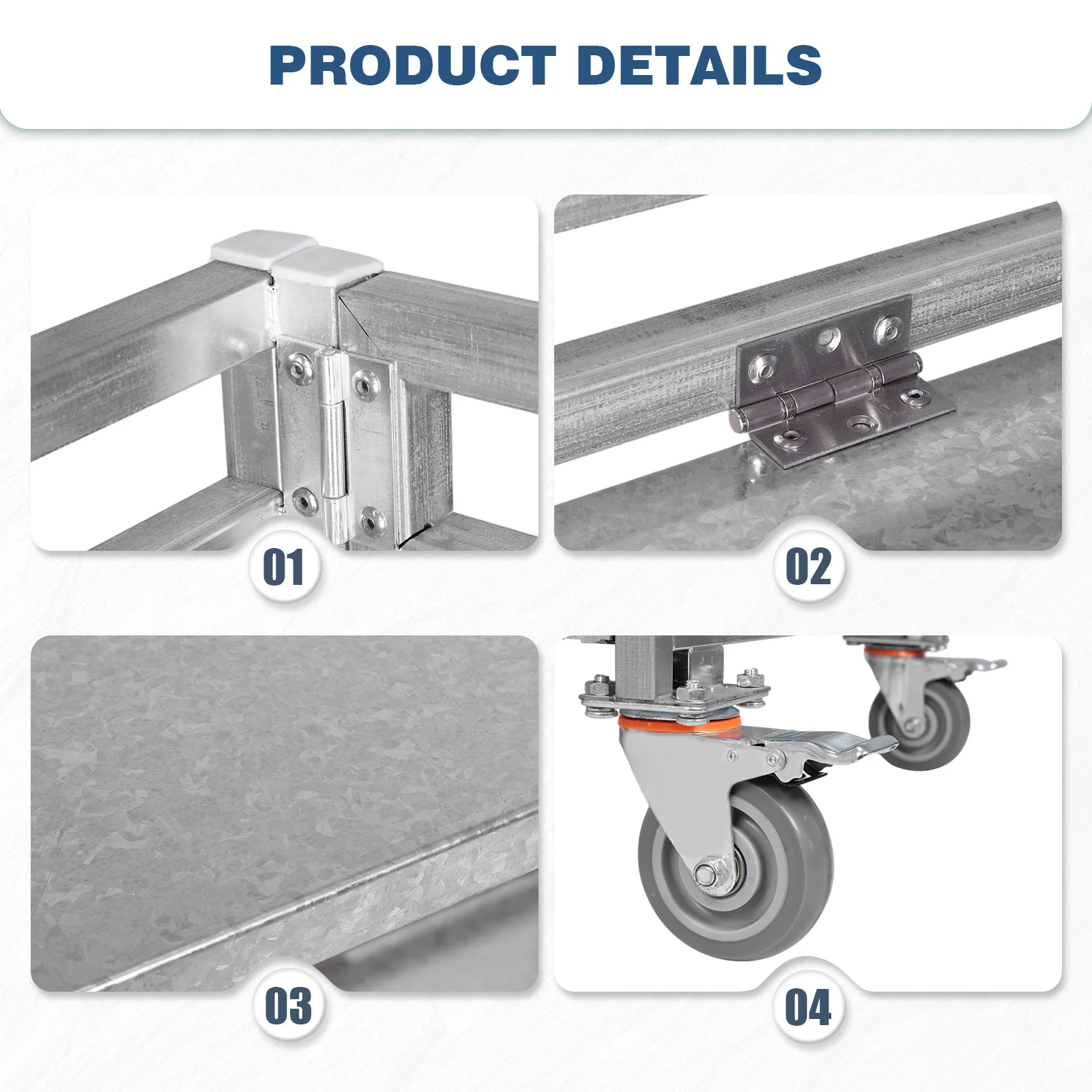 

Двухуровневая сервисная/коммерческая тележка на колесах, грузоподъемность 660 фунтов, с ручкой, для склада и гаража