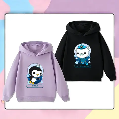 Potdemiel Octonauts キッズ パーカー、男の子と女の子のアウターウェア、秋と冬に暖かく、スタイリッシュで多用途なキッズ パーカー