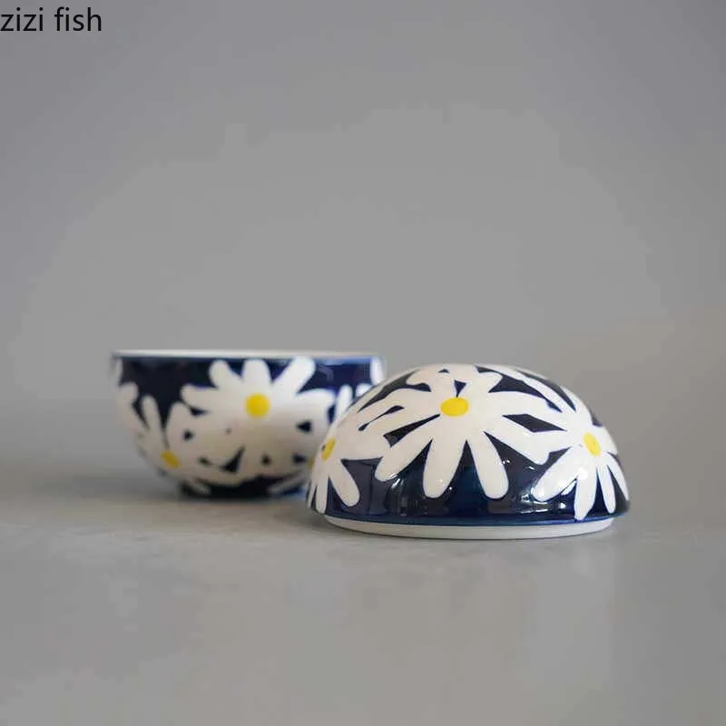 Small Daisy Ceramic Bowl Creative Steamed Egg Bowl Yogurt Dessert Bowl Molecular Cuisine Display Bowls Restaurant Utensils