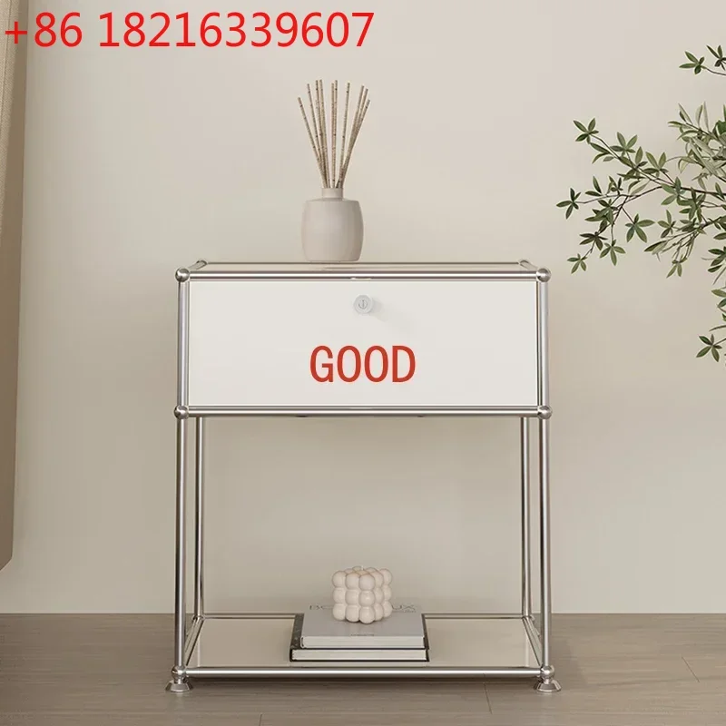 

Роскошная современная прикроватная тумбочка с ящиками, металлическая прикроватная тумбочка в скандинавском стиле для хранения, белая домашняя мебель для гостиной, спальни