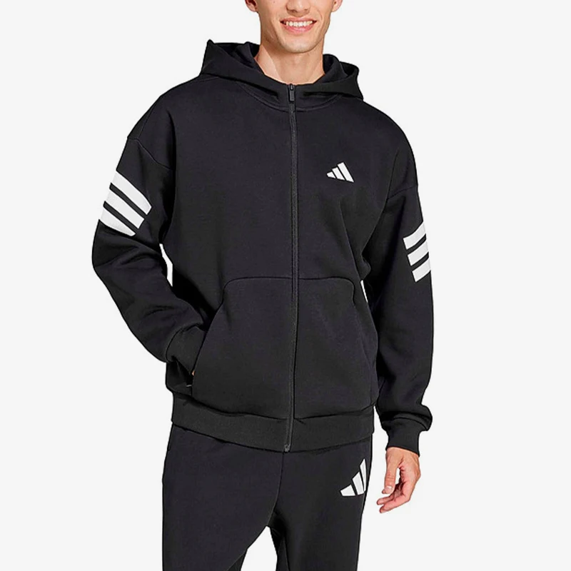 Adidas genuine new men's black and white sports casual hooded jacket JD4827