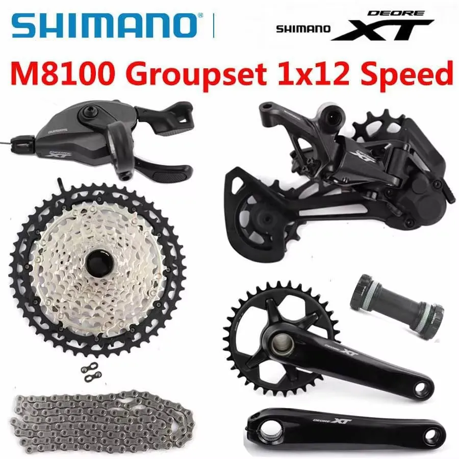 

SHIMANO 12S DEORE XT M8100 Groupset 12V Rear Derailleur Shifter 10-51T flywheel 32T 34T 36T Crankset 12s Mountain Bike Groupset
