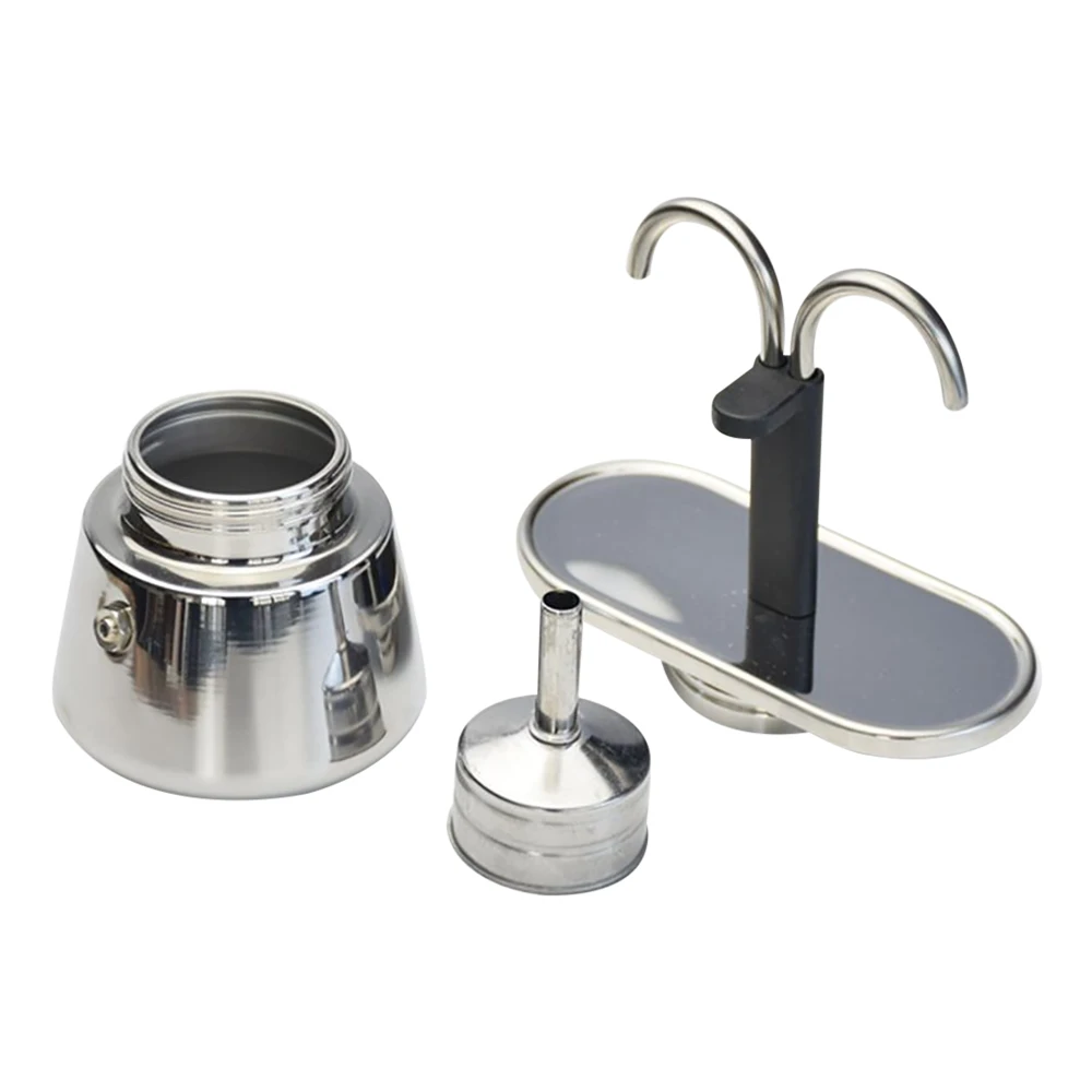 Cafetière italienne à double tête en acier inoxydable, pot à moka, outil pour cappuccino, expresso, latte, 100ml, nouveau