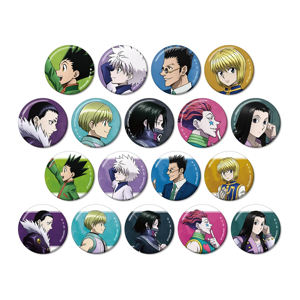 58mm Anime HUNTER×HUNTER Nobunaga Hazama Hisoka Gon Freecss Kurapika Cosplay COSTUME Badge Pin SPTE Tinplate Brooch﻿ Prop