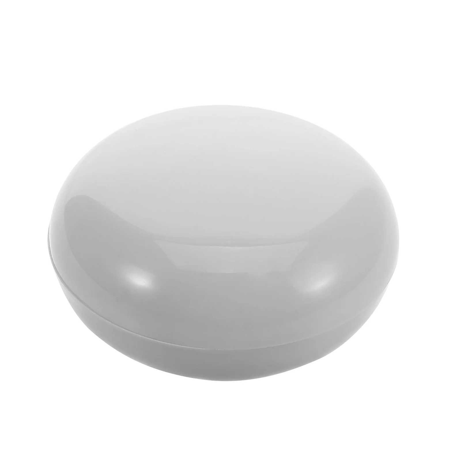 

Pearlescent Round Soap Dish Bright Color Compact Lightweight PP Plastic for Home Travel Office Soap Holder Container 9cm