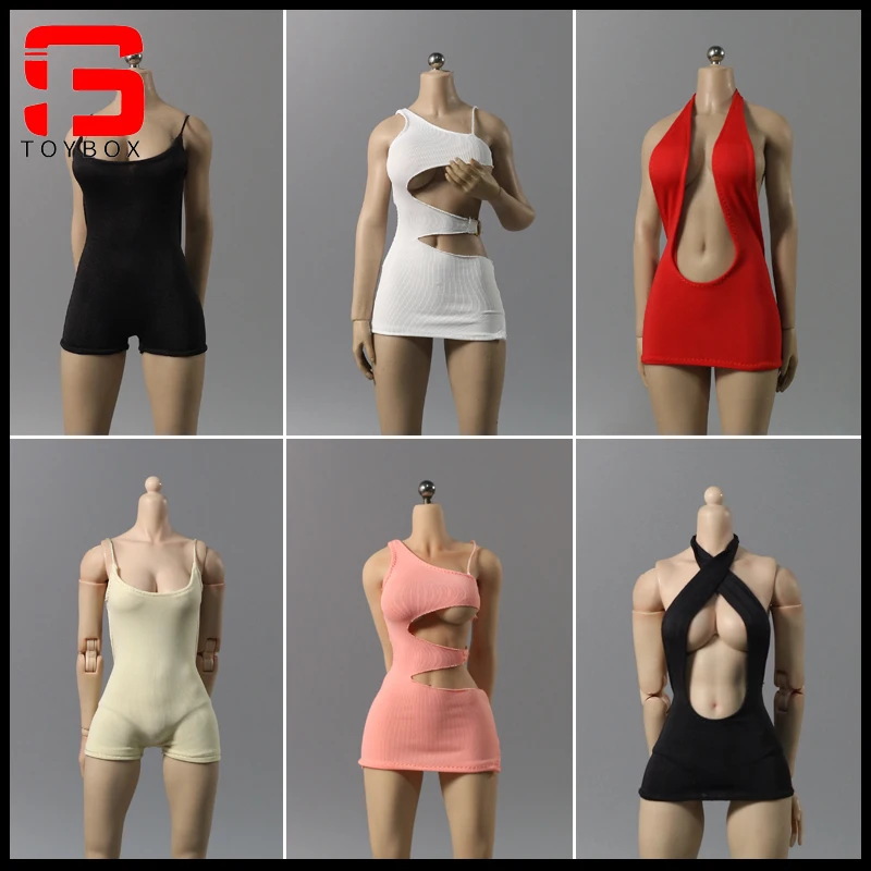 

DMTOYS DF087 DF088 DF090 1/6 Strap Swimsuit Sexy Hip Hugging Skirt Clothes Model Fit 12'' Female Soldier Action Figure Body