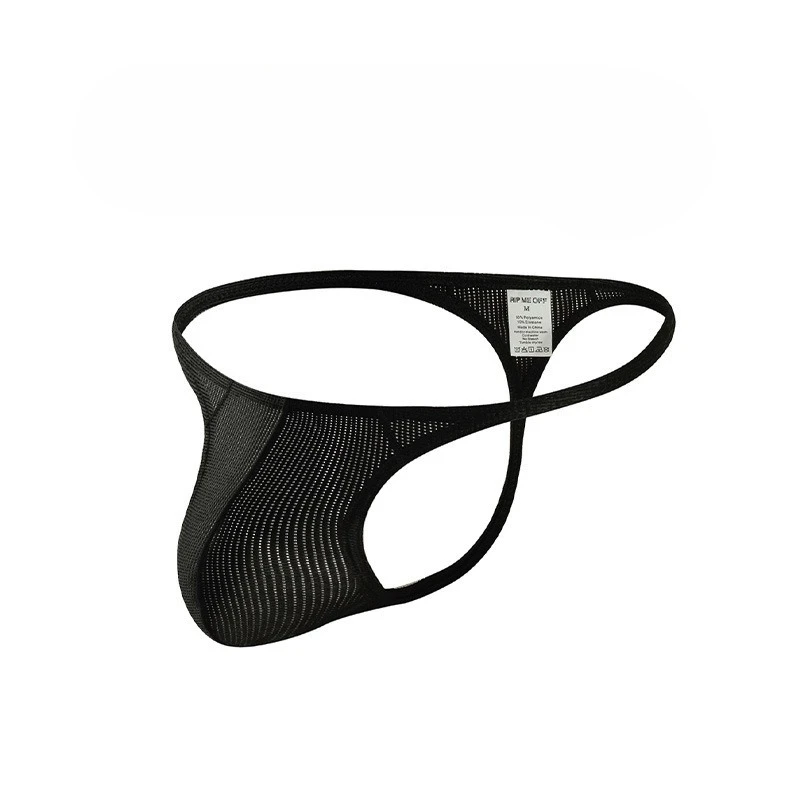 

Mesh T-Back Thong for Men Low Rise Sexy Underwear Breathable Sheer Mesh with U-Pouch Sports Underpants Comfortable Daily Panties