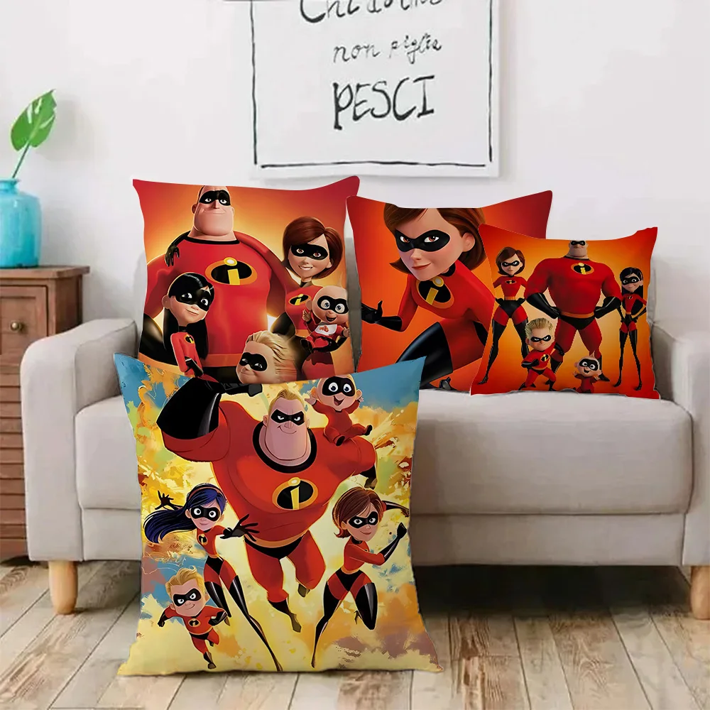 Pillow Covers The Incredibles Cartoon Sofa Decorative Home Double-sided Printing Short Plush Cute Cushion Cover