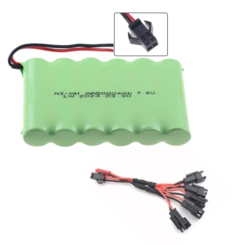 7.2v 5000mAh Nimh AA Battery For Rc toys Cars Tanks Robots Gun Upgraded 3000mah Batteries Pack For Rc Boat 7.2V Rechargeable