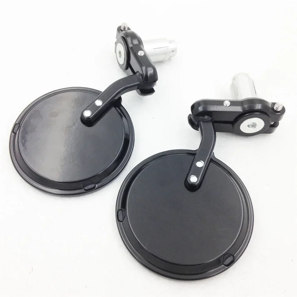 Motorcycle Mirror for Honda CB XS KZ GS 440 650 750 Black Round Cafe Racer Clubman 7/8
