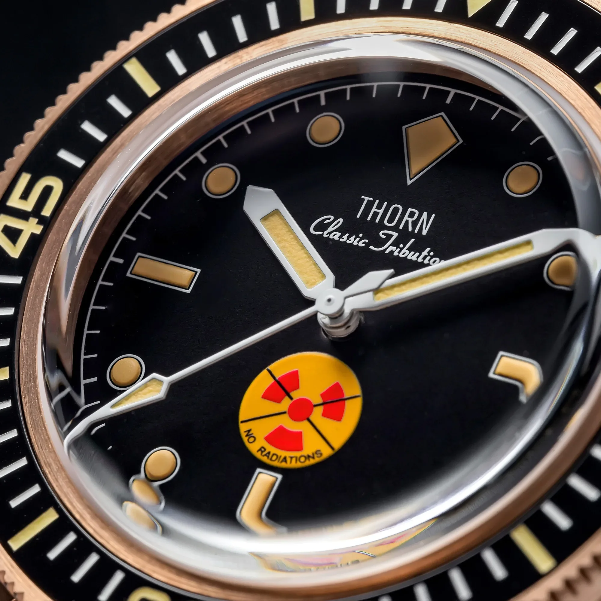 THORN Non-Radiation Vintage 50-Fathoms Tin bronze CUSN8 Diving Watch NH35A Movement Mutomatic Mechanical Sapphire Crystal 200M