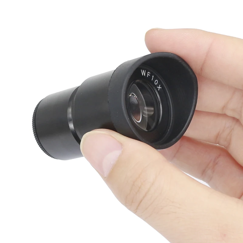 Lente óptica ocular de Campo Amplio WF10X para microscopio estéreo 10X WF10X/20, campo de visión de 20mm con o sin retícula cruzada