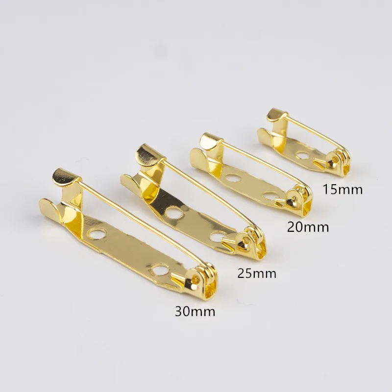 30-50Pcs 15/20/25/30mm  Brooch Bar Pins Findings Safety Pin Back Clasp For Craft Jewelry Making