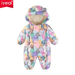 IYEAL Winter Warm pagliaccetti Cartoon Hooded Baby Boys Girls capispalla tuta infantile bambini giù tuta di cotone tute da neve