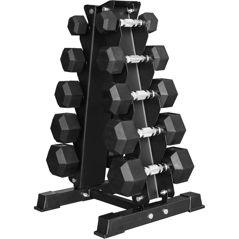 

Premium Rubber Coated Hex Dumbbell Weight Set, Multiple Packages