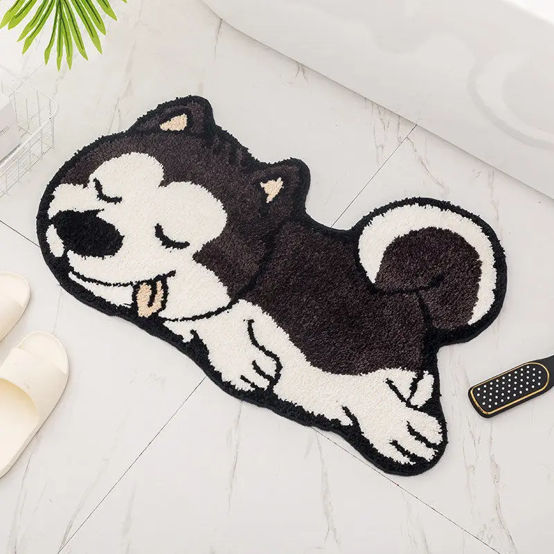 Bedroom Entrance Carpet Washable Bathroom Cartoon Animal Absorbent Anti-slip Mat Cashmere Floor Carpet Floor Mat Door Carpet