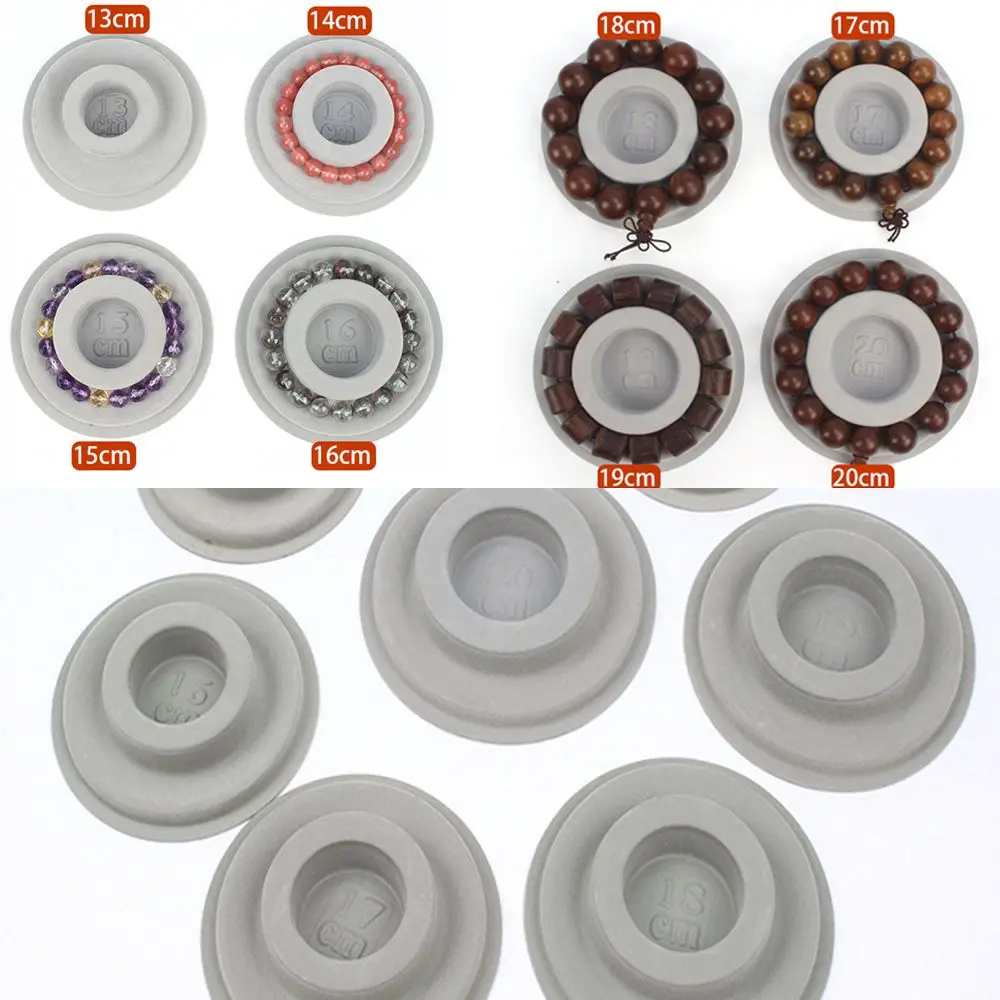 

Round Measuring Tool Design Craft Jewelry Making Organizer Jewelry Tray Bracelet Beading Grey Flocked Bead