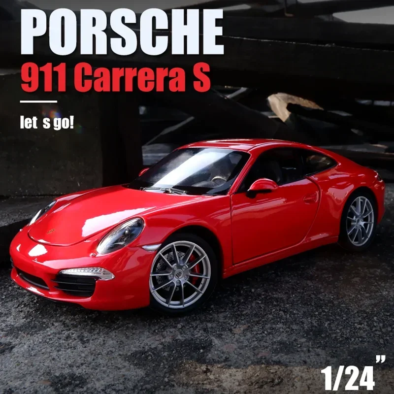 

Модель автомобиля CARRERA S из сплава в масштабе 1:24 Porsche 911, Литые и игрушечные транспортные средства, коллекционные подарки, транспортная игрушка без пульта дистанционного управления