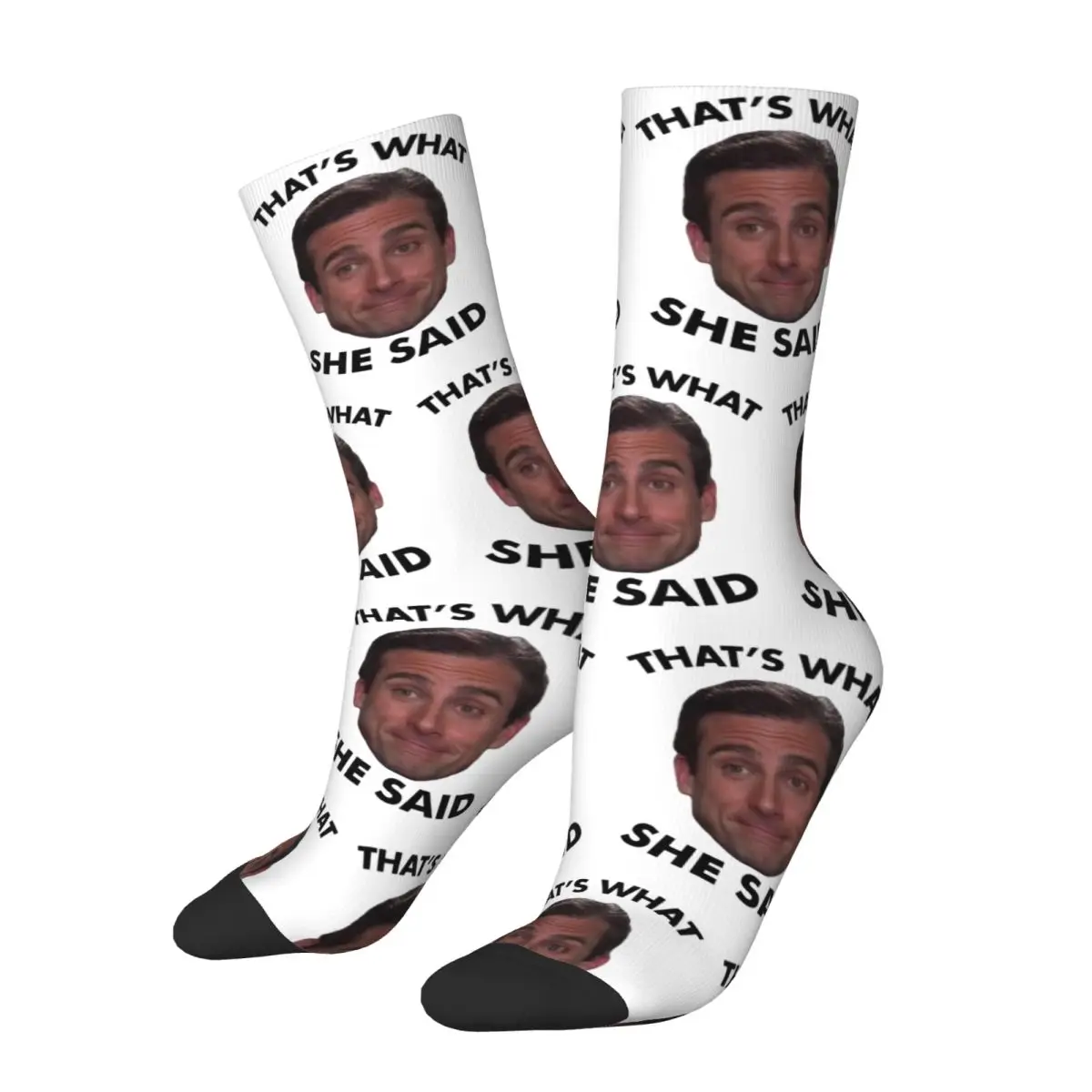

Winter Warm Casual Women Men Michael Scott That's What She Said The Office Tv Show Socks Sweat Absorbing Middle Tube Socks