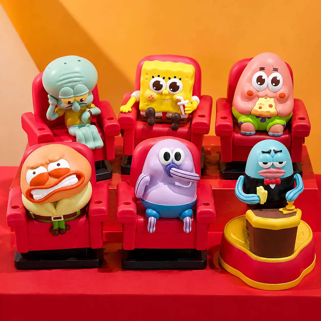 Genuine Blind Box Spongebob Squarepants Movie Viewing Light Reactive Movable Desktop Ornament Trendy Figure Fans Gift