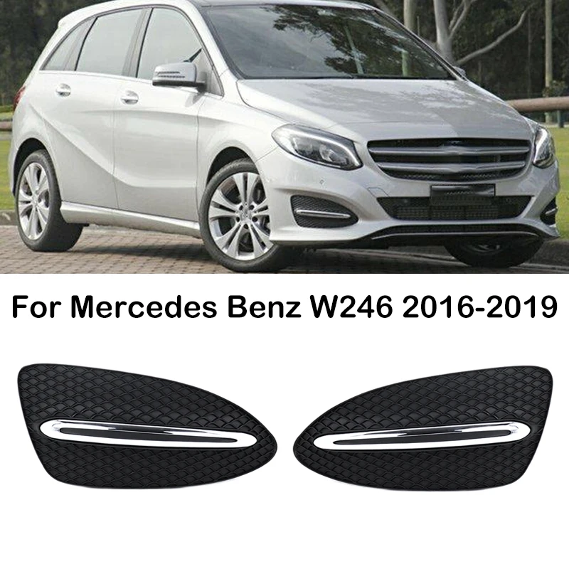 

Left Right Car Front Bumper Fog Light Grilles Fog Lamp Frame Grill Cover Trim Strip For Mercedes Benz W246 2016 2017 2018 2019