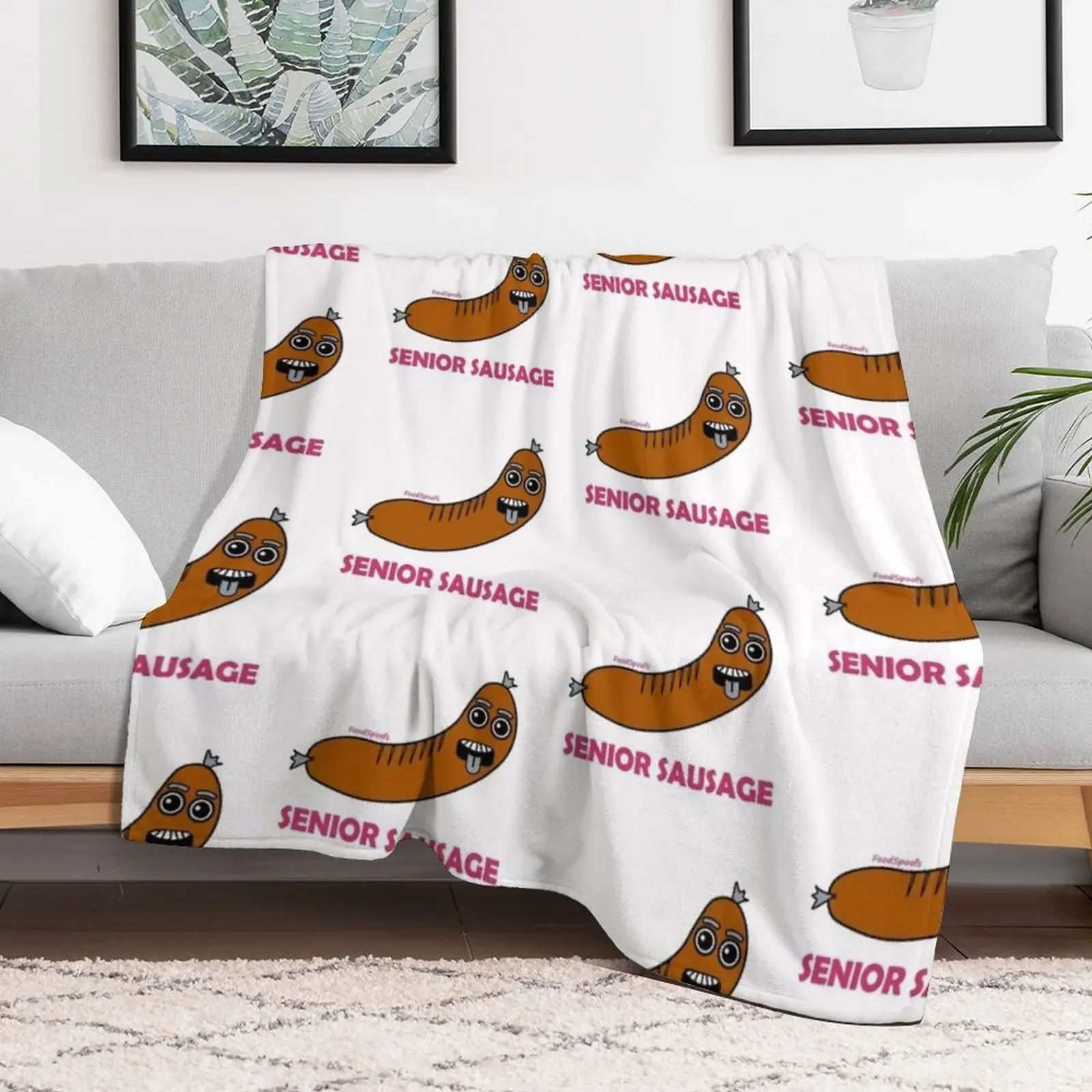 Senior Sausage Throw Blanket No Pilling Soft Warm Blanket for Bed