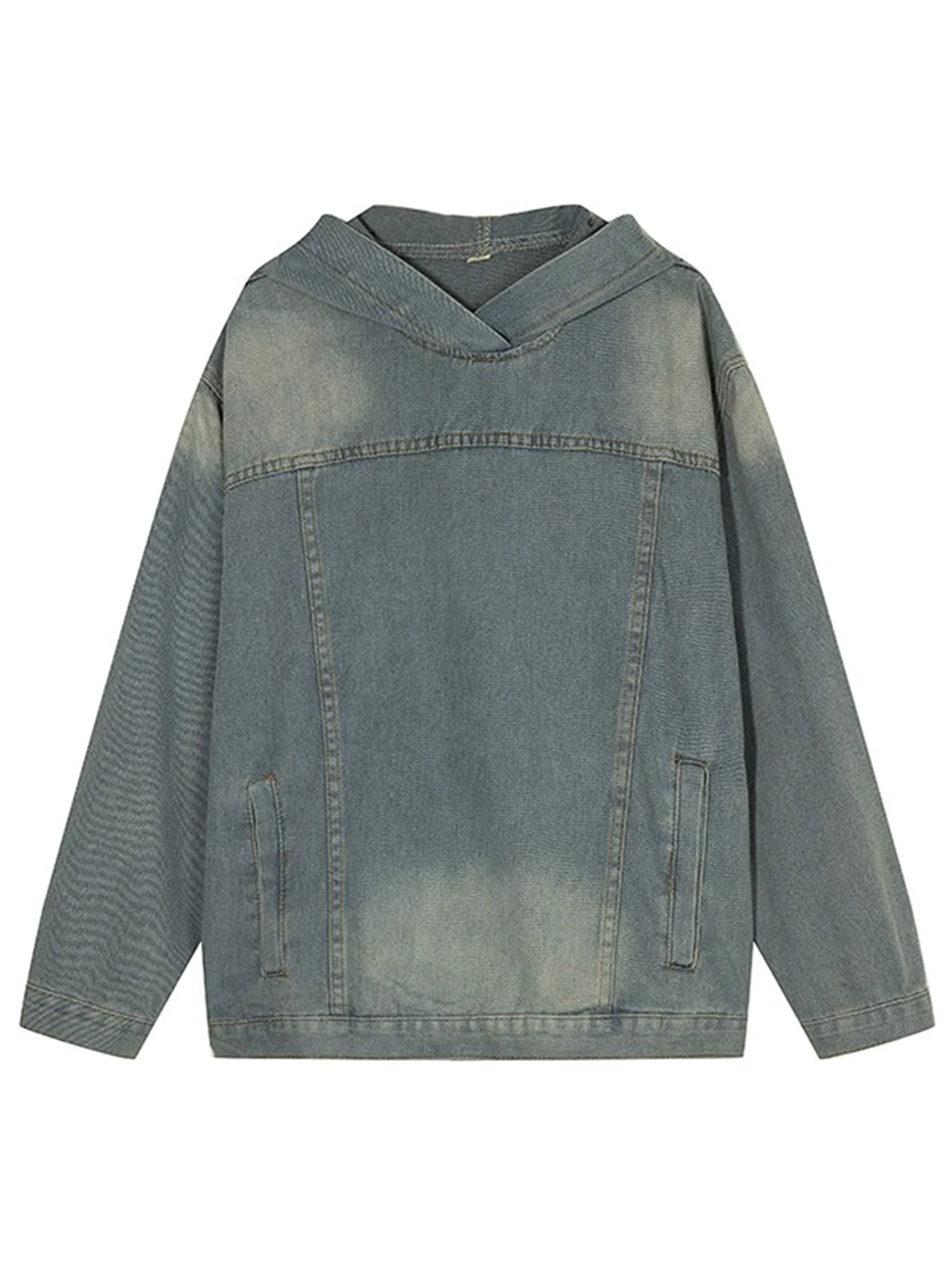 

Джинсовая толстовка с капюшоном Jaet, женская весенне-осенняя свободная посадка, винтажная уличная одежда, повседневная уличная одежда из смеси хлопка из полиэстера