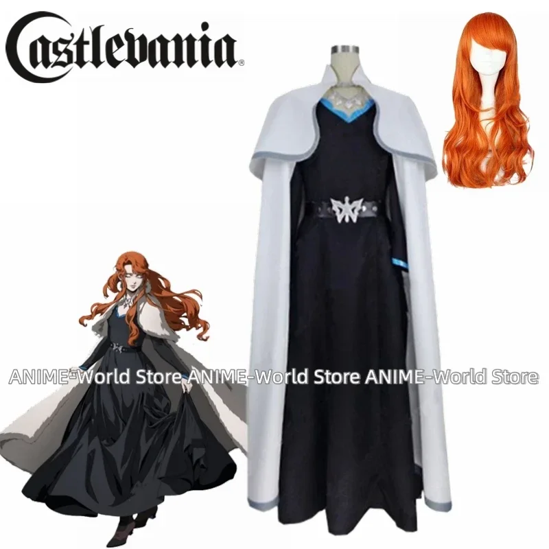 《Custom size》Anime Castlevania Season 3 Lenore Cosplay Costume Adult Women Dress Wig Outfit Halloween Carnival Costume