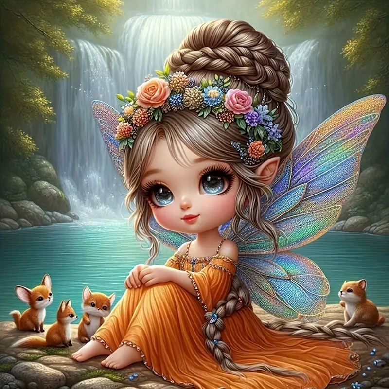 

PhotoCustom Diamond Mosaic Cross Stitch Girl Picture Embroidery Rhinestones Flower New Arrival Painting Decor For Home