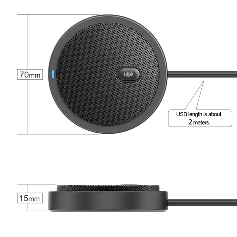 A46U USB Omni-Directional Condenser Microphone Mic for Meeting Business Conference Computer Laptop PC Voice Chat Live