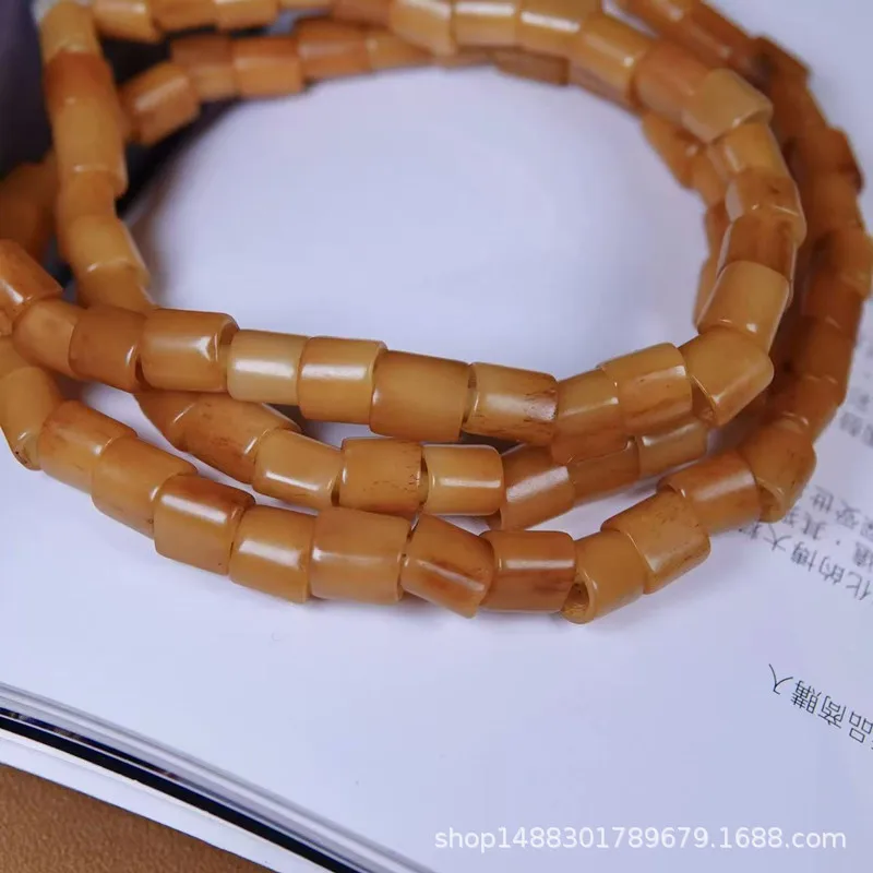 Yak bone beads, a string of 108 beads for Buddhist prayer a bracelet a necklace and other accessories for men and women to we