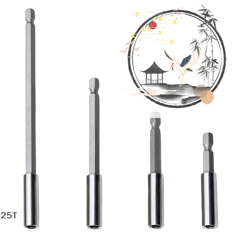 Hexagonal Handle Extended Connecting Rod Magnetic Screw Bits Extension Rod Long Handle Screwdriver Tip Holder Non-slip Hand Tool
