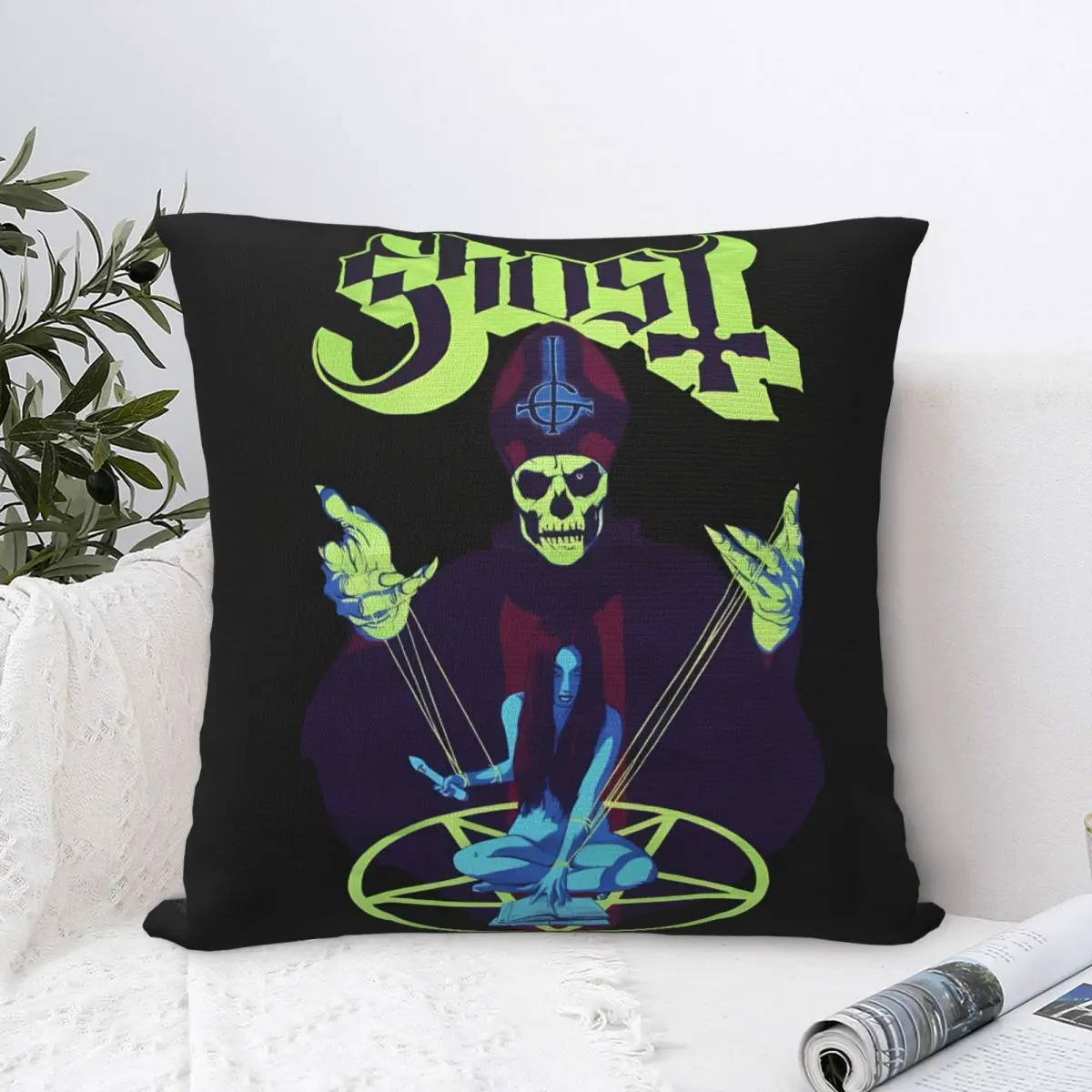 G-Ghost Music Band Pillow Cover Zombie Retro Trendy Pillow Case Design Cushion Cover Pillowcases For Chair Sofa Home Decoration