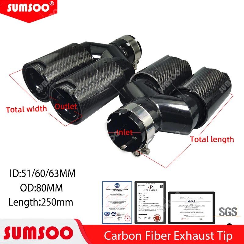 1 шт., Y-образные наконечники для глушителя из углеродного волокна