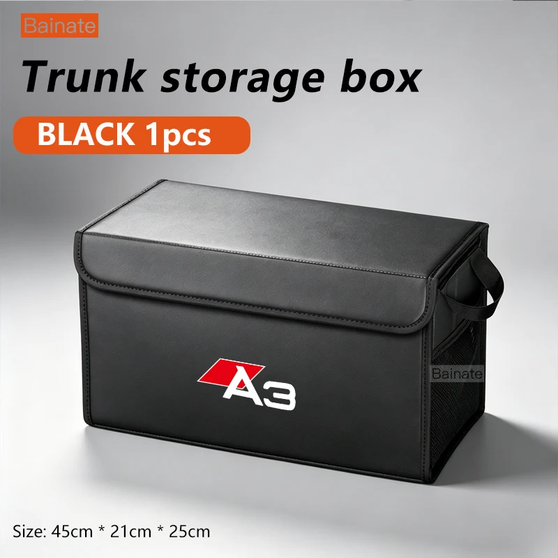 Auto-Kofferraum Leder-Aufbewahrungsbox, Innenraum-Organizer für AUDI A3 8v1 8vk 8vs 8vm S3 RS3 2012-2025, Großes Fassungsvermögen Zubehör – Detail 13