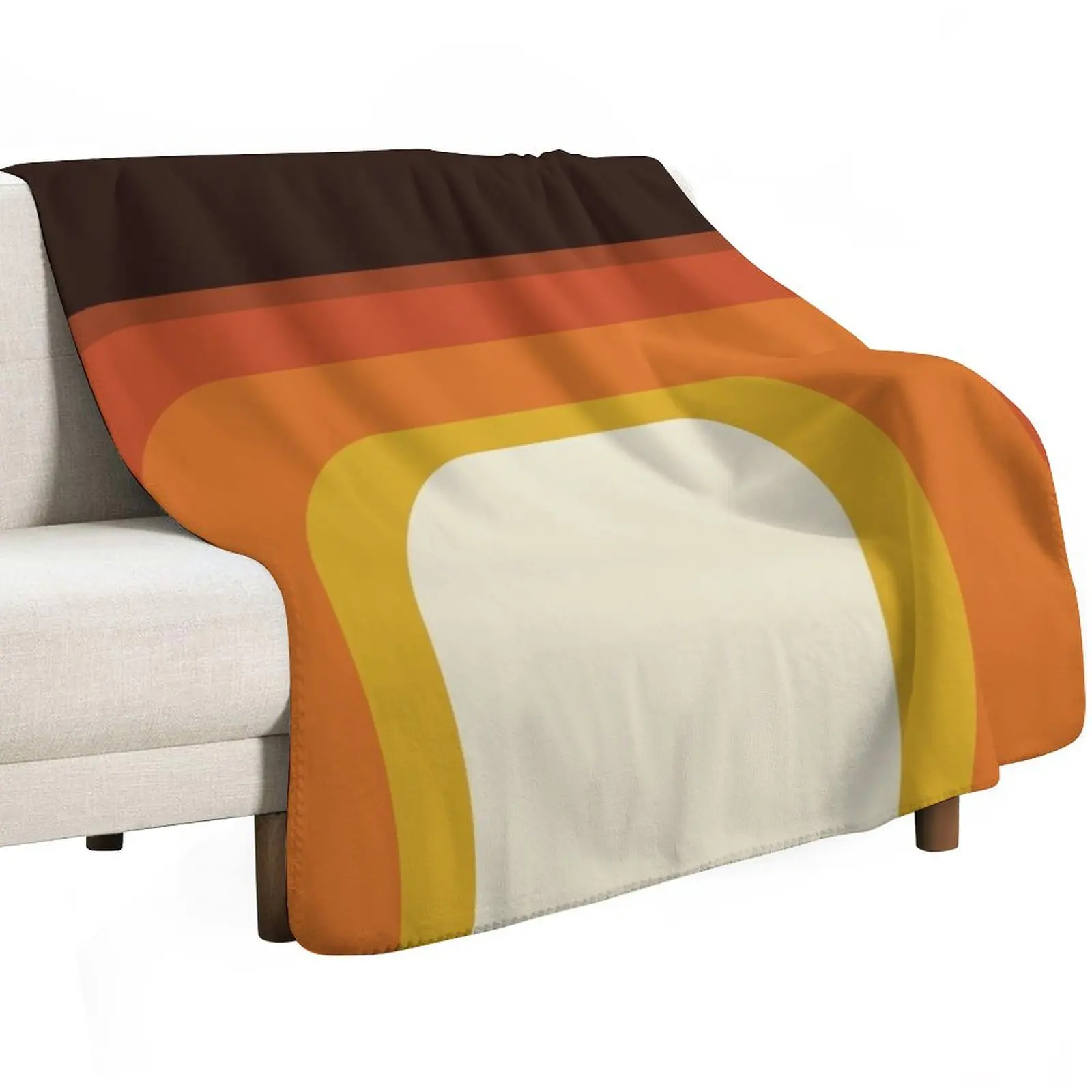 Mid-Century Modern Meets 1970s Orange Rainbow Throw Blanket Furrys bed plaid Beach Retros For Sofa Thin Loose Blankets