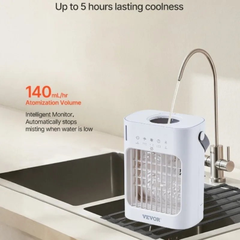 

Яркий портативный испарительный воздухоохладитель, резервуар для воды емкостью 700 мл, компактное охлаждение для личного пространства