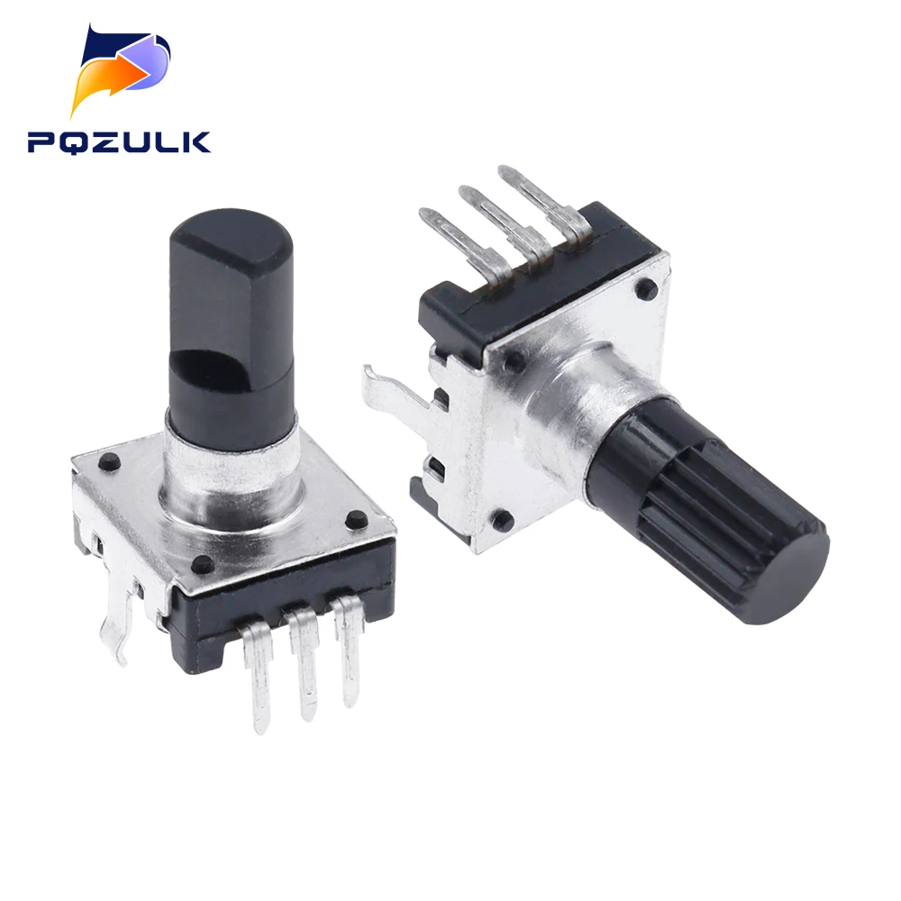 EC12 Sakelar Encoder Putar 360 Derajat RE12 Pengkodean Audio 3Pin 24 Posisi Tanpa Tombol Tekan Panjang Pegangan 12.5/15/20Mm