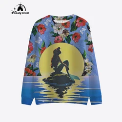 Disney Princess Printed Sportswear Spring Women's Casual Comfortable Hoodie Loose Round Neck Women's Hoodie