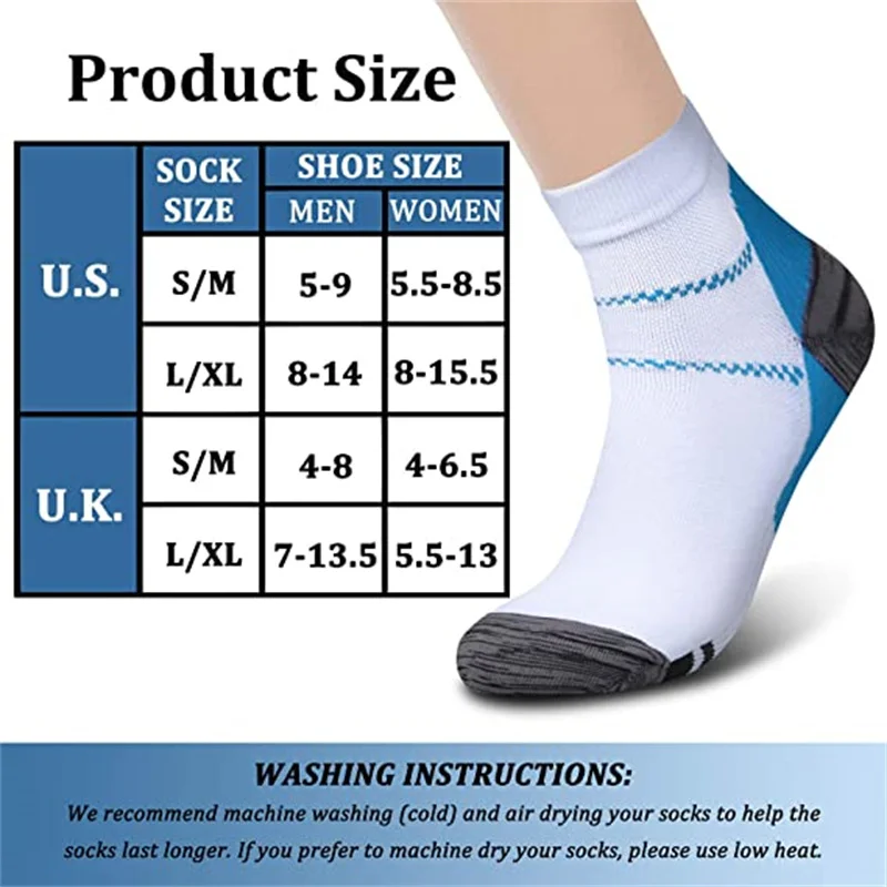 1/2/3 Pairs Brothock Plantar Fascia Compression Socks Sweat-absorbent Deodorant Breathable Sports Pressure Basketball Socks