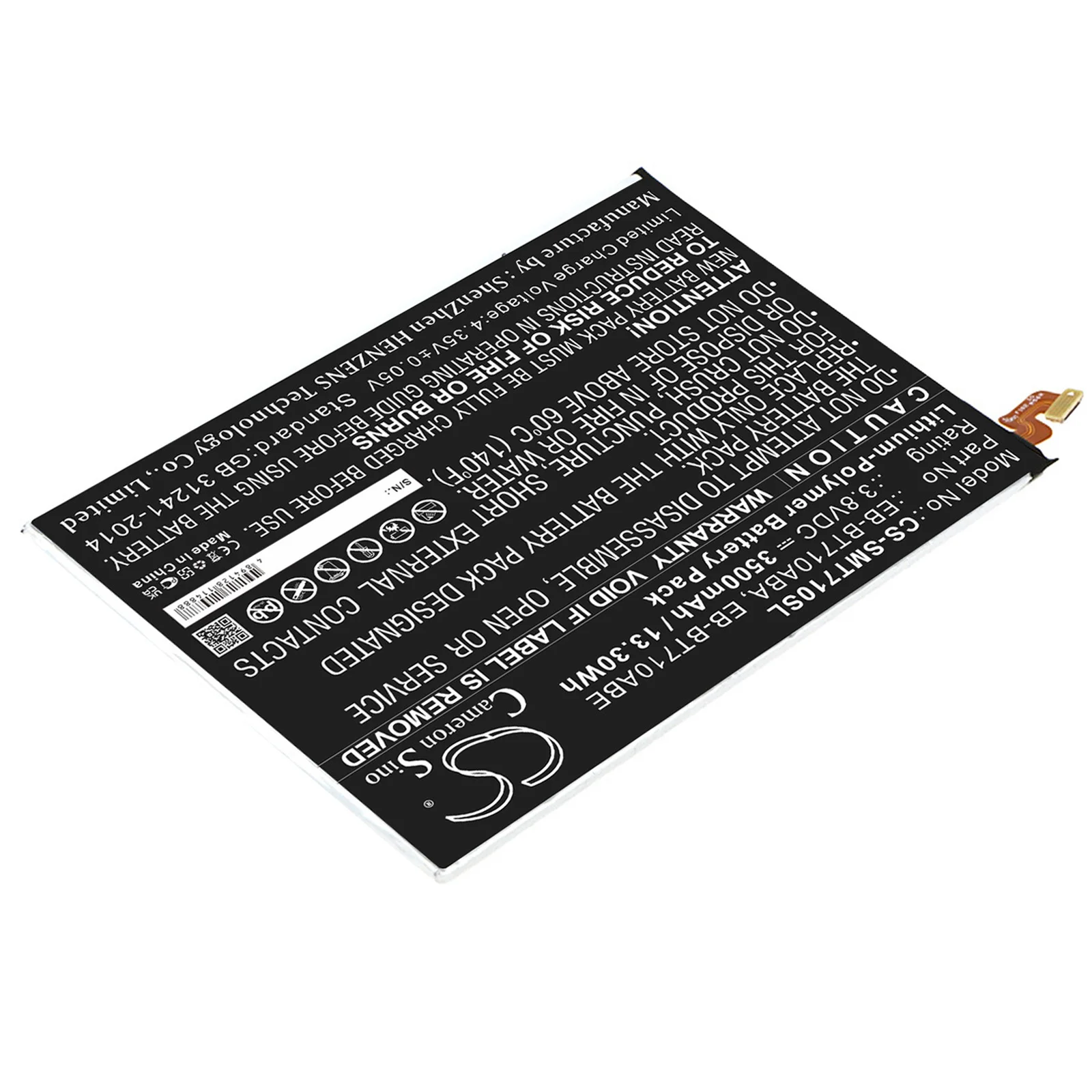 

CameronSino 3500mAh Battery EB-BT710ABA for Samsung SM-T710, SM-T713, SM-T715, SM-T715C, SM-T715N0,SM-T715Y, T719, T719C, T719Y
