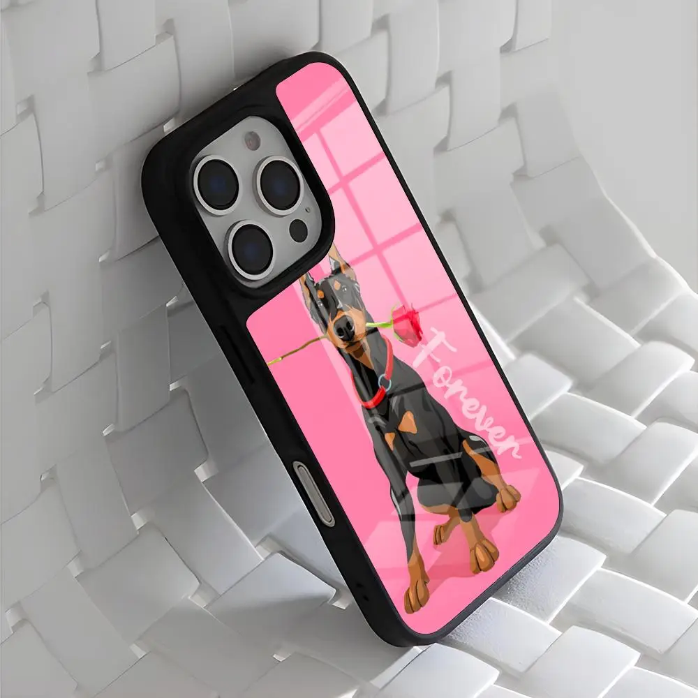 Funda Aloof Doberman Pinscher para iPhone 17 Air 16 15 14 13 12 11 Pro Max Mini, Carcasa de PC+TPU