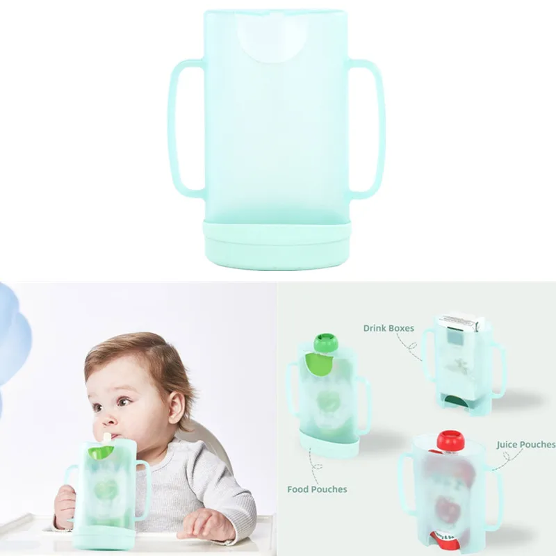 

Safe Baby Squeeze Pouch Holder for Food Pouches & Drink Boxes No Spill Toddler Baby Self-feeding Puree Milk Food Pouch Holder