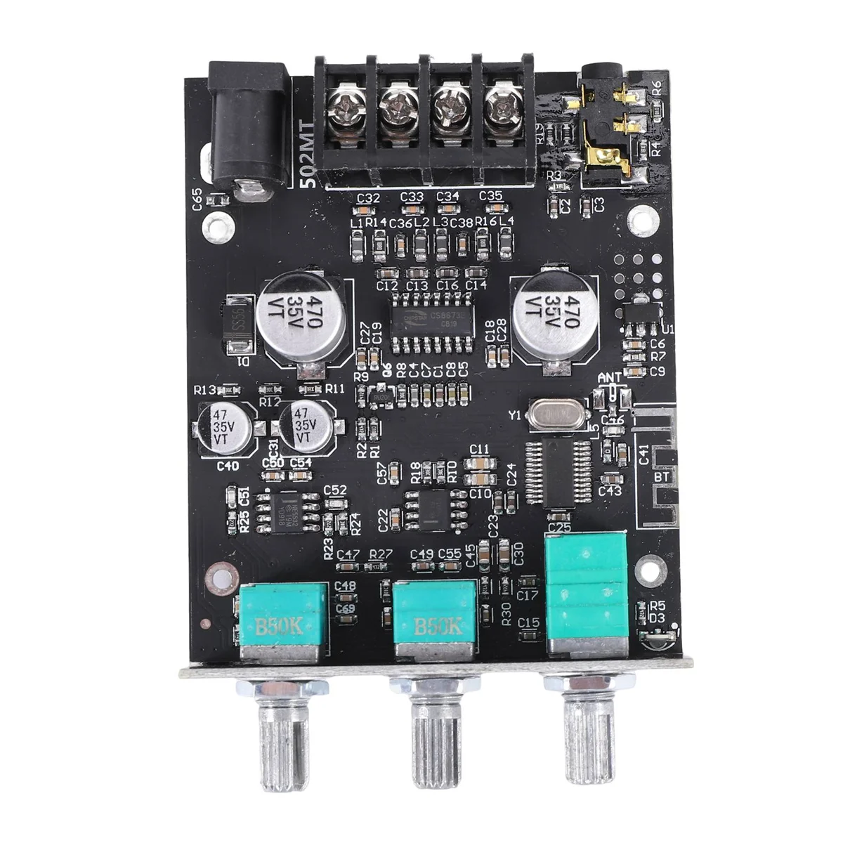 ZK-502MT 블루투스 5.0 서브우퍼 앰프 보드, 2.0 채널 고출력 오디오 스테레오 앰프 보드, 2x50W 베이스 앰프