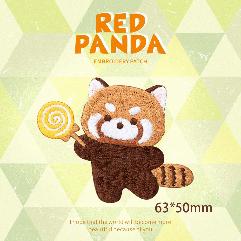 12 Arten niedlichen Tier roten Panda selbst klebende Stick flecken für Kleidung Kinder applikation auf Jeans DIY Kleidung Aufkleber swe – Detail 7
