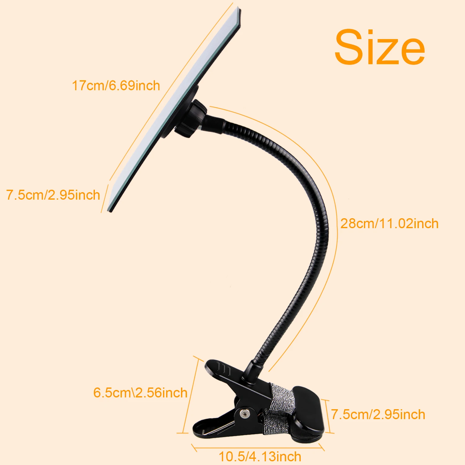 Flexible Clip on Computer Desk Cubicle Security Rearview Vision Broadened Convex Mirror With Clip for Office Personal Privacy