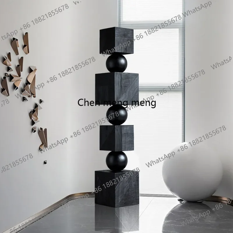 h178Laminated wood carvings Floor-to-ceiling ornaments Hotel lobby Sales office Decoration Creative geometric sculpture Artwork